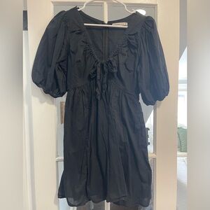 Abercrombie Black Puff-Sleeve Mini Dress